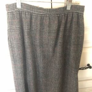 Vintage Plaid Wool Skirt
